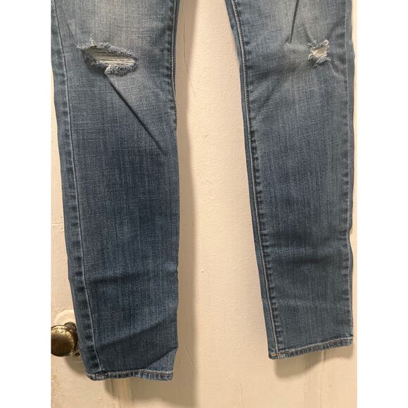 American Eagle Distressed Skinny Stretch Ripped Knees Blue Jeans Size 2 - Picture 6 of 13